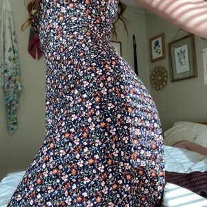 Floral Fitted Midi Dress